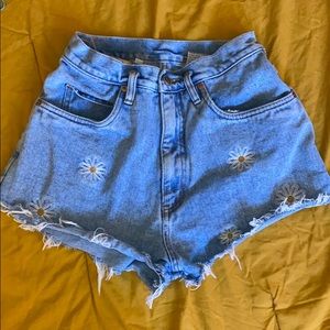 High waisted vintage denim shorts